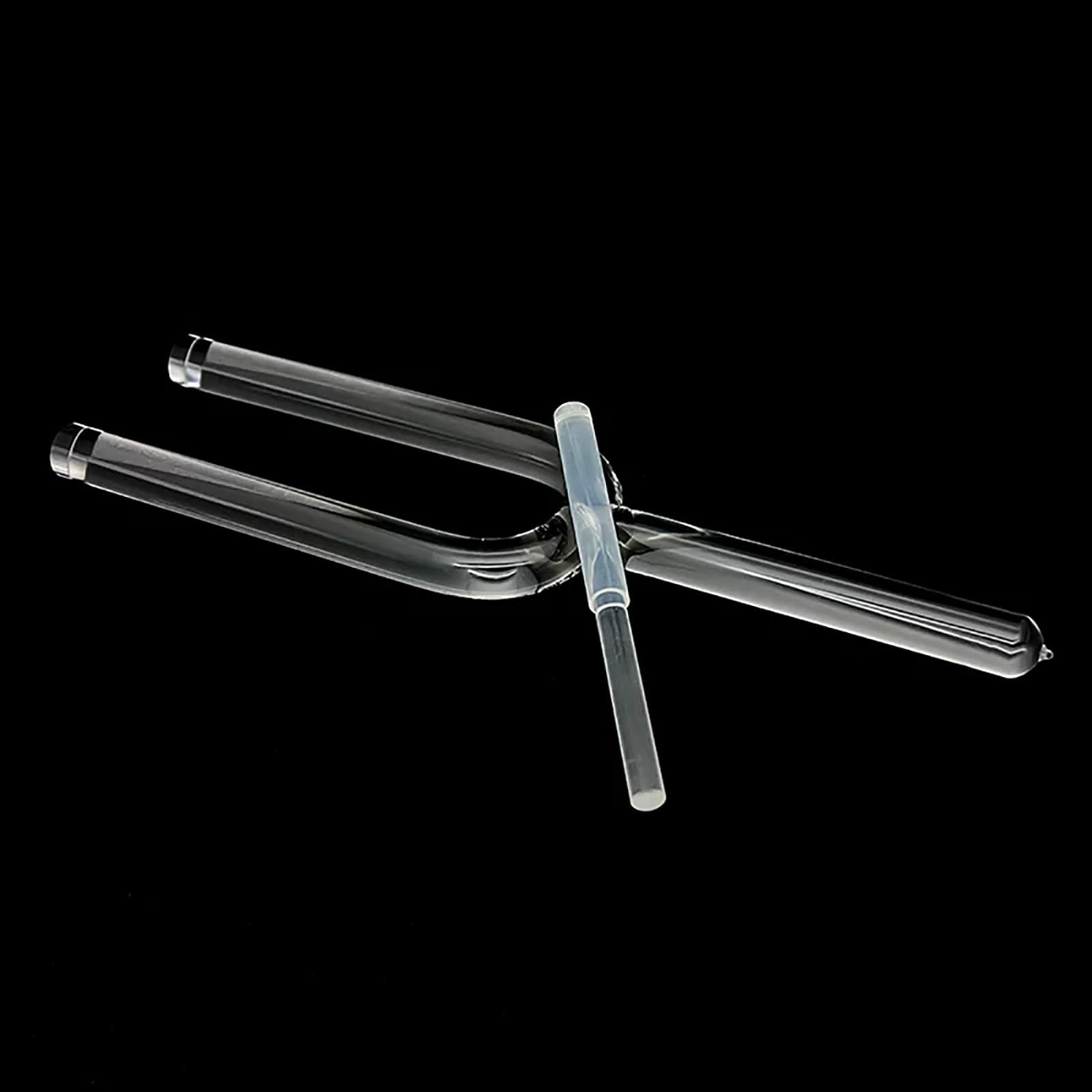 Diapasón de cristal de cuarzo transparente, con marca de tono