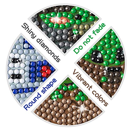 Haooryx Baby Grogu Diamond Painting Stickers Kits For Kids, 12 Style Patterns Diy 5D Diamond Drawing Sparkle Stickers Waterproof Shine Mosaic Arts Craft For Children Adult And Beginners #TOP2