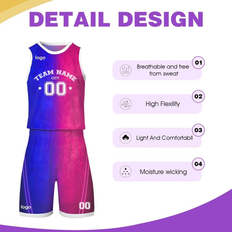 Custom Men Basketball Jerseys Sets with Logo Name Number Team Custom Basketball Jersey Personalized Basketball Jerseys