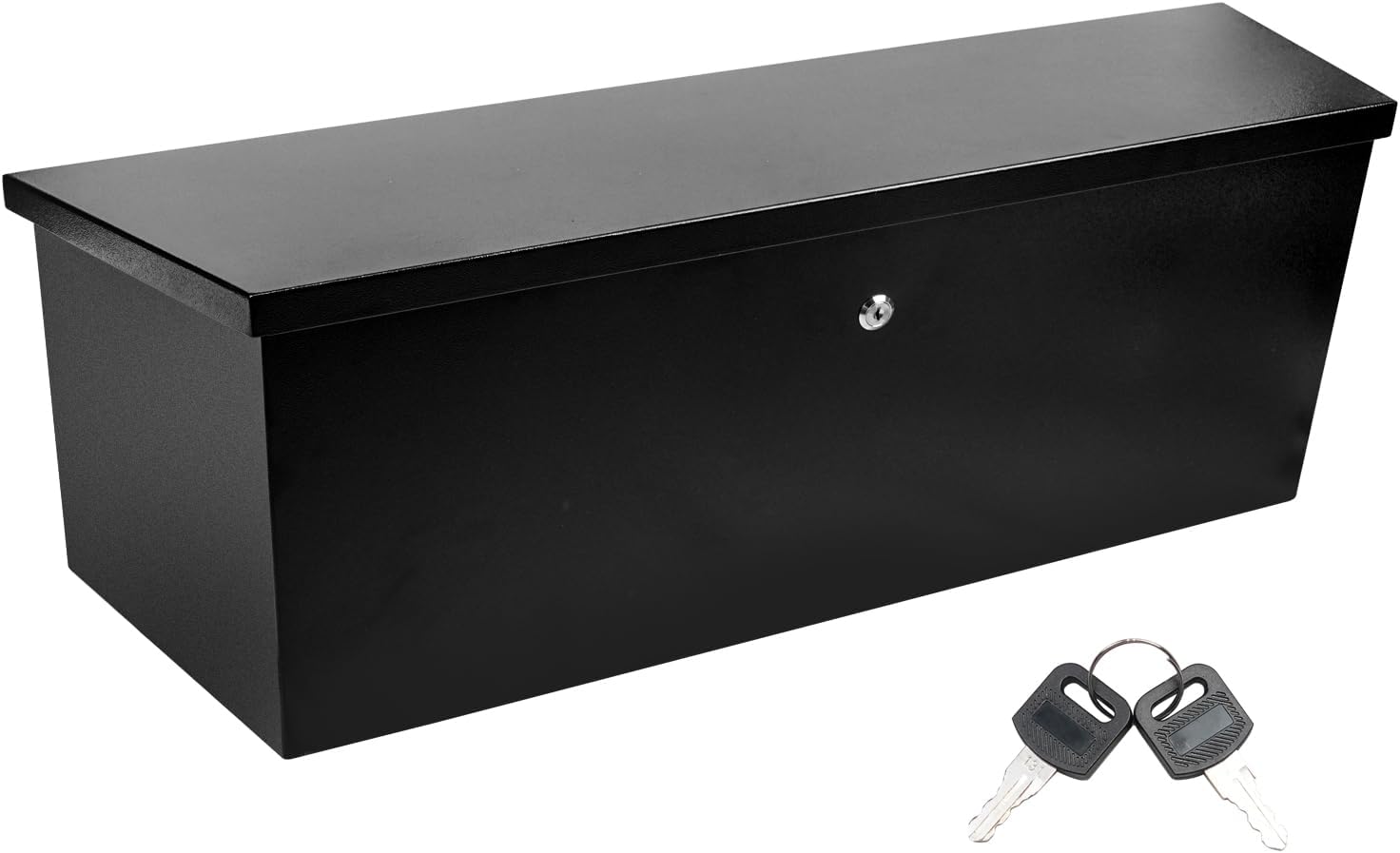 36" x 12" x 11.8" Trailer Tongue Tool Box Heavy Duty Steel Trailer Toolbox Organizer Truck Underbody Box with Latch & Keys Compatible with Pick Up Truck Bed RV Trailer ATV Black