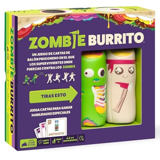 Exploding Kittens | Zombie Burrito | Un Juego De Cartas De Balón Prisionero | A Partir de 7 Años | De 3 a 6 Jugadores | 15 Minutos por Partida | Español | Ya disponible en tu tienda friki favorita! En mundofriki.es!