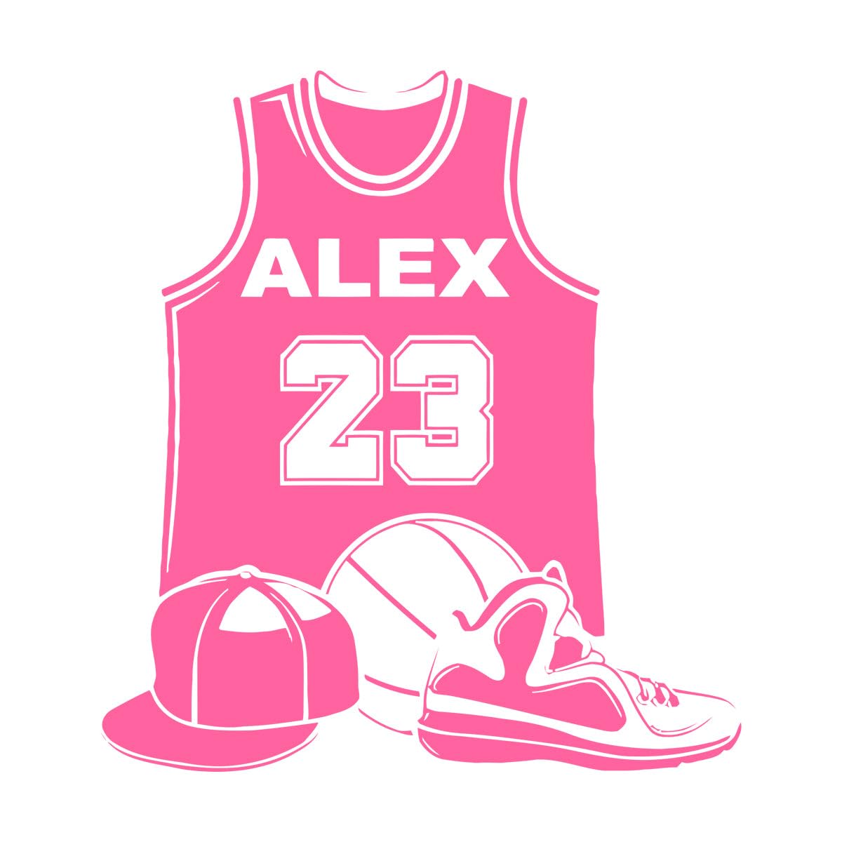 Basketball Wall Decels Custom Basketball Jersey Coded Name Wall Sticker Teen Kids Basketball Silhouette Room Bedroom Decor Large - 57x62cm โ image 1
