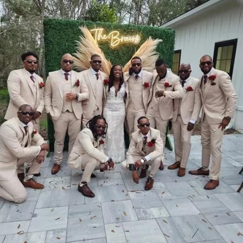 ORBITRAY Men's Wedding Prom Suits Solid Colored 3 Piece Daily Lightweight Casual Tailored Fit2