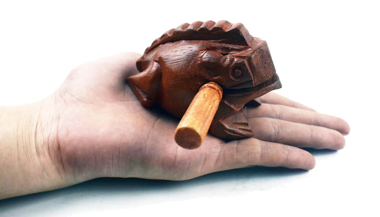 Frog guiro wood block musical instrument Percussion Musical Instrument Perfect size Natural Wood G iro Frog 2 75