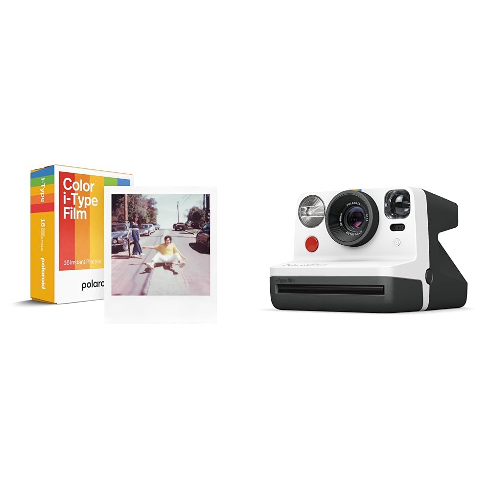Polaroid Now Gen 2 Fotocamera Istantanea - Bianco e Nero & Pellicola Istantanea Colore per i-Type