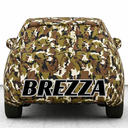 Image of Kings of Cover New Jungle 100% Waterproof Brezza Car Cover | Polyester Car Body Cover for Rain & Sun | UV Protection, Dustproof, Scratch Resistant, Windproof, Heat Resistant, Custom Fit