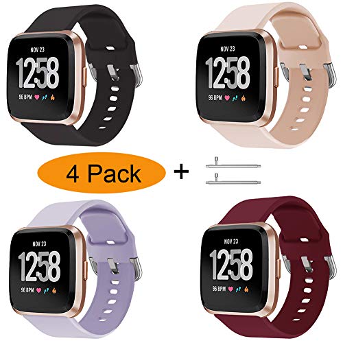 Xilaiw 4 Packs Bands Compatible with Fitbit Versa/Versa2/Versa Lite for Women and Men