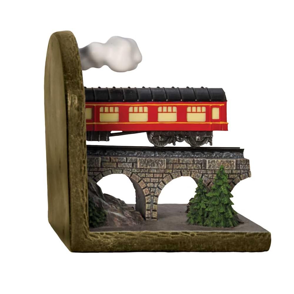The Bradford Exchange Harry Potter The Journey to Hogworts Bookend Collection Issue #3: Coach Car Illuminated Sculptural and Meticulously Hand-Crafted 5-inches