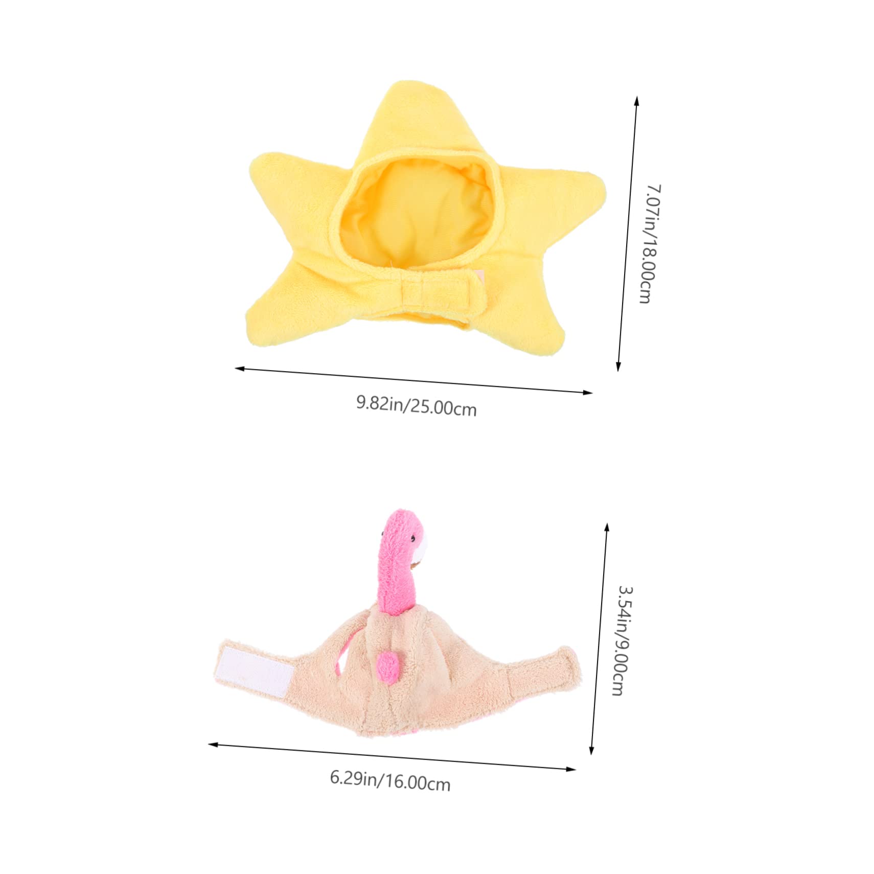 EXAOMBLE 2pcs Cartoon Shape Pet Hats Cute Dog Kitten Cosplay Accessories for Parties Breathable Comfy Design Keeps Pets Warm Cold Weather for Dressing Up