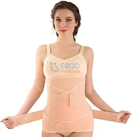Kit de Cinta 3 em 1 Pós Parto Para Recuperação Cesárea Diástase com Suporte da Pelve Cintura e Barriga (P)
