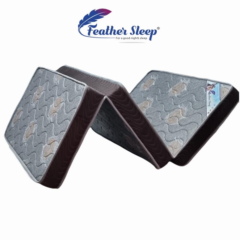 Image of Foldable Mattress | Folding Mattress | Tri-fold Mattress | 3 Fold Mattress | Camp Portable, Guest Beds, Travel Mattress, Floor Mattress | Quilted Cover Queen Bed 75x60x3 Inch | Grey