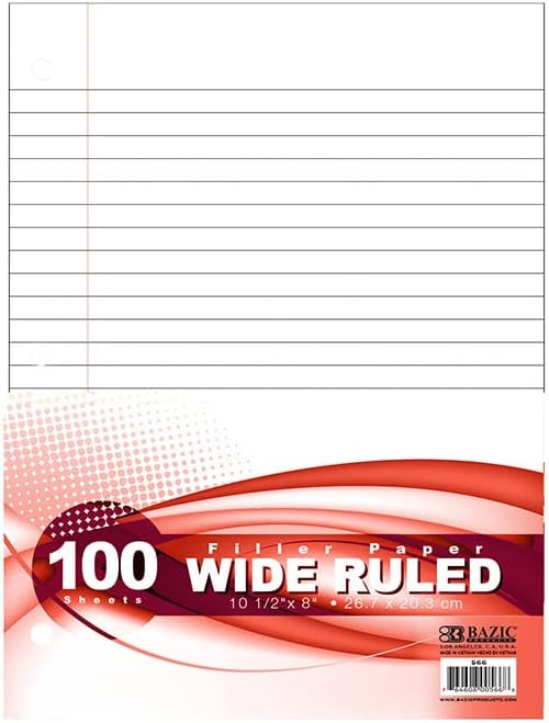 BAZIC WR 100 unidades de papel de relleno, color blanco