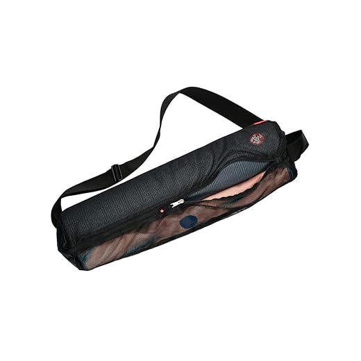 Manduka Yoga Breathe Easy Mat Carrier - Lightweight, Breathable Mesh with Zipper Closure, Easy to Carry, Hands-Free, Black, 1 EA, 26.5” x 6.5” x 6.5”