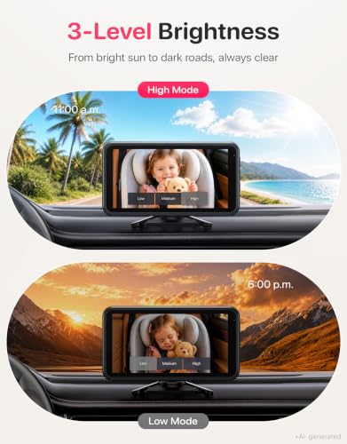 LUCKVIEW BM2PRO Dual Car Baby Monitor for 2 Kids, 5.2"" 1080P HD, Split Screen & Full View, Auto Night Vision, Easy Setup - image 6