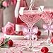 Funnymoom 2 Pack Bow Wine Glasses Pink Bow Clear Cocktail Glasses 6.8 oz Delicate and Elegant Pink Coupe Decorative Coquettish Container for Weddings Birthdays High-end Crystals
