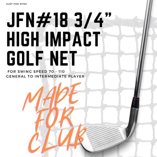 Jfn Nylon Golf High Impact Net, 10' X 30', 3/4" Mesh, Black #TOP3