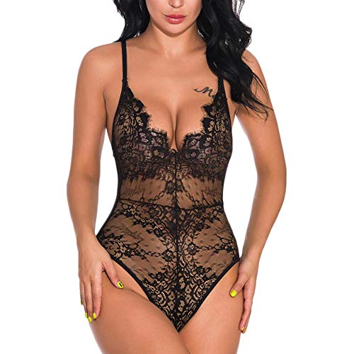 Lingerie de luxe QQQQC avec soutien-gorge en dentelle et perspective érotique noire taille S