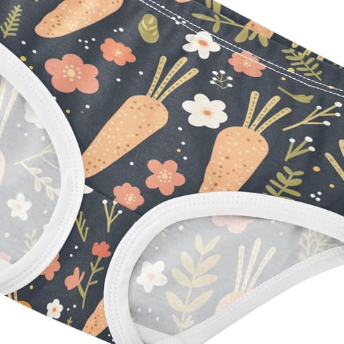 Wusikd Carrots Flowers Girls' Underwear Cotton Girls Briefs Soft Toddler Underwear 2T4