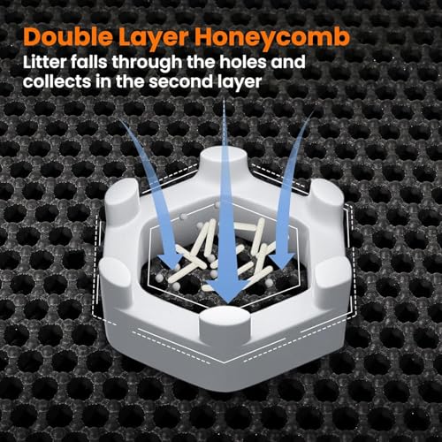 Image of Emily Pets Cat Litter Mat | Double Layer Honeycomb Design with Large Holes | Waterproof, Non-Slip & Easy to Clean