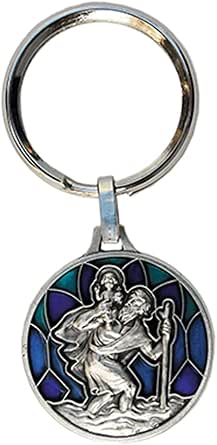 Motivationsgeschenke Christophorus Comes Great Home Keychain, Watercolor Christopherus Pendant
