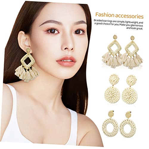 Boucles d'oreilles en rotin légères et confortables Healvian pour fêtes