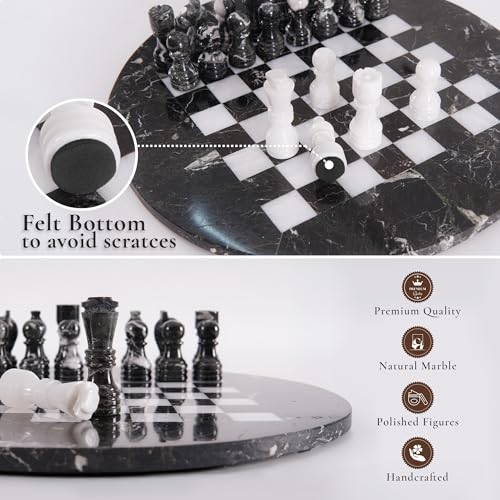 Juego de Ajedrez de Mármol con Caja de Almacenaje Portátil miniatura 4
