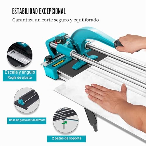 Miniatura 5 de Vevor Cortador De Azulejos Ancho De Corte 35-600mm Cortadora De Piso Laminado Espesor De Corte 6-15mm Cortador Manual De Azulejos De Aluminio Corte Para Piedra, Baldosa Ordinarias, Azul