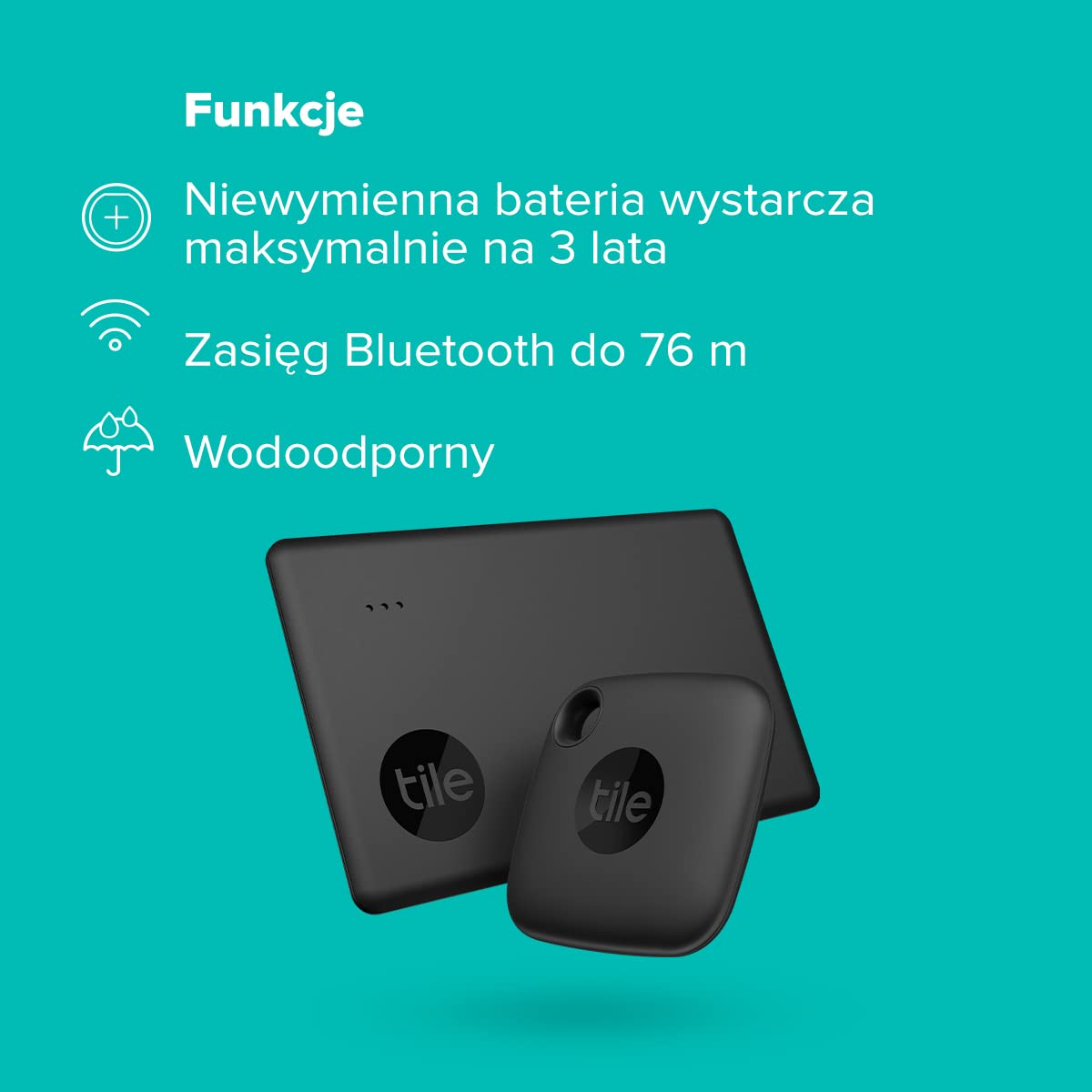 Tile Starter Pack (2022) 2 Pack (1 Mate, 1 Slim), Lokalizator Bluetooth do namierzania zagubionych kluczy, portfeli, plecaków, tabletów i innych przedmiotów