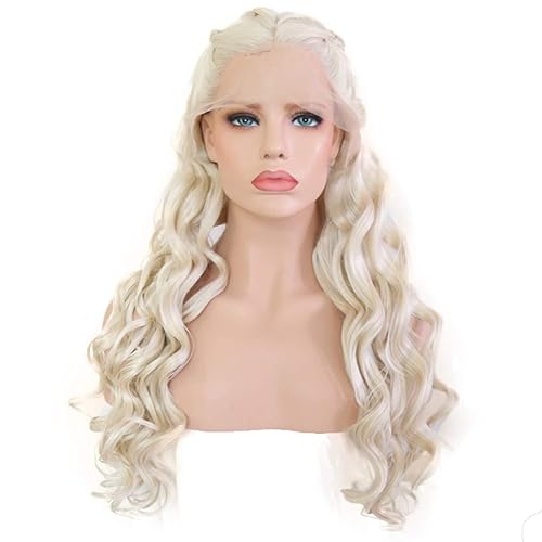 Miniatura 1 de Peluca de encaje frontal sin pegamento de rubio platino de 240in de largo para mujer peluca trenzada frontal de encaje rubio ceniza parte