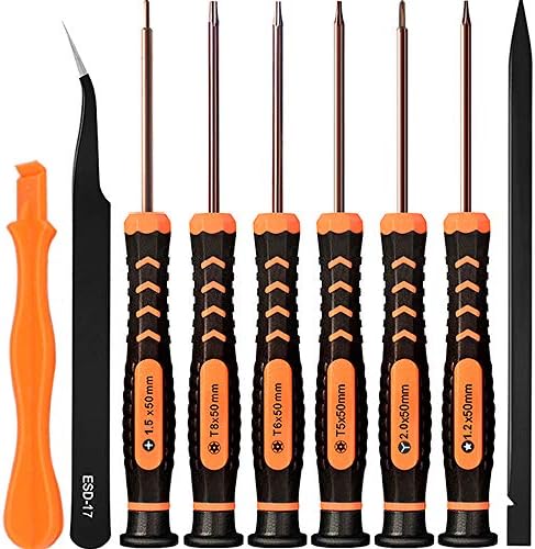 TECKMAN 9in1 Macbook Repair Kit with T5 T6 T8 Torx Screwdriver,P5 Pentalobe,Ph000 Phillips and 2.0Y Tripoint Screwdriver Set for Laptop,Macbook Air and Pro