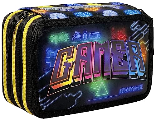 Federmäppchen Schwarz Für Schule & Büro | Praktische Stiftetasche Für Jungen & Mädchen