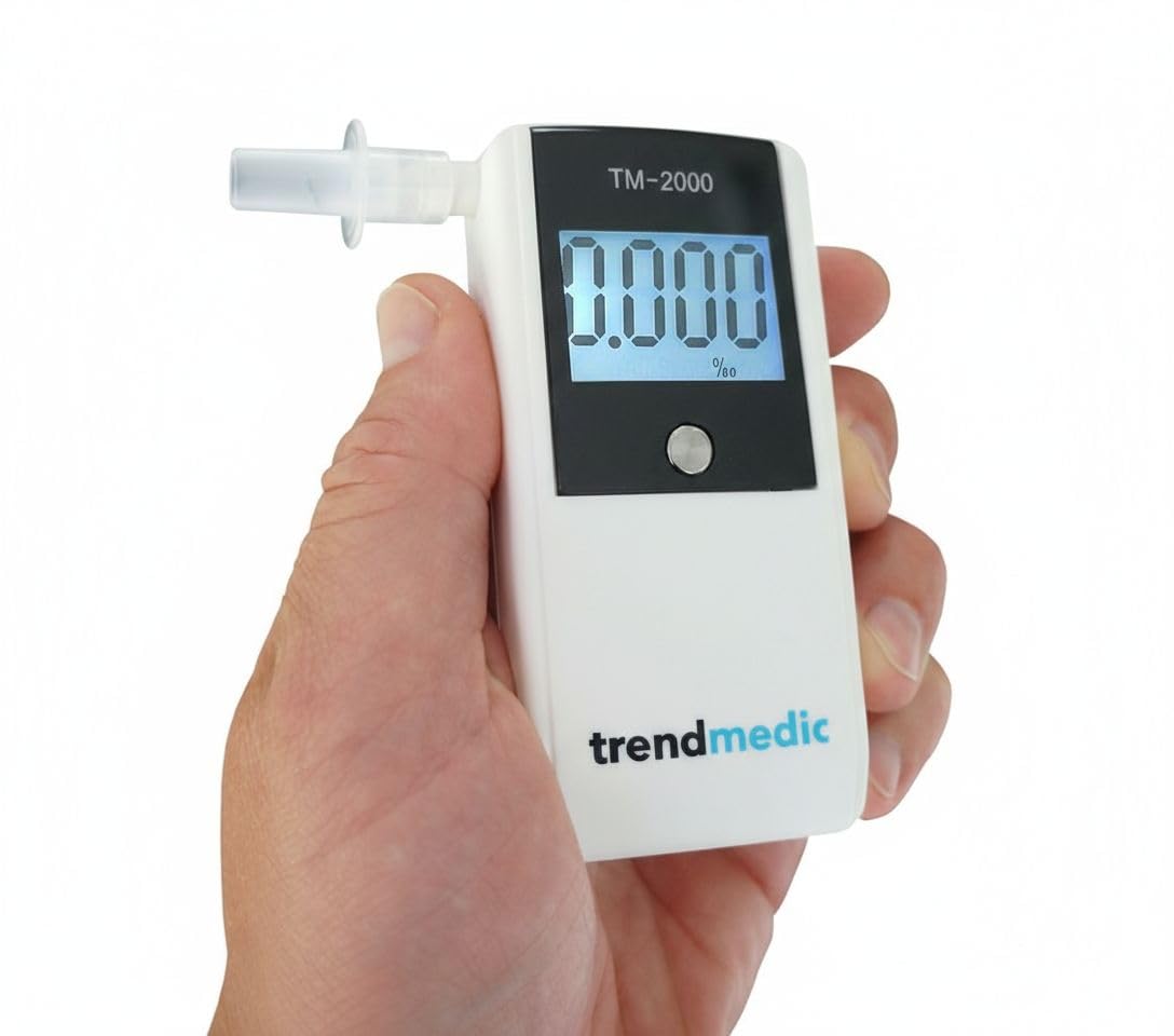 Alkoholtester TM-2000 - mit elektrochemischen Sensor - polizeigenau - Anzeige in Promille - der #2 Alkoholtester laut Auto Bild (Vergleich 07/2025) - Deutscher Anbieter!