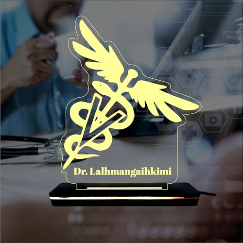 Image of DON'T JUDGE ME Customised Doctor Lamp with Doctors Name and Design | Personalized Gift for Doctors | Acrylic Material | Warm White Color LED Light | DOCTOR-13