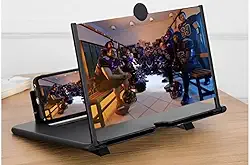Lupa de tela de 12 polegadas para celular – Projetor ampliador de tela HD 3D para filmes, vídeos e jogos – Suporte de telefone dobrável com amplificador de tela – (12 polegadas)
