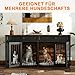Hundekäfig Schrank XXL, Hundekäfig mit 2 Schubladen und 2 Türen, Hundebox für Zuhause Große/Mittlere Hunde,Beistelltisch, Hundehütte Indoor, Hundehaus für Zuhause, Schwarz, 164 x 60 x 80 cm, Eisen