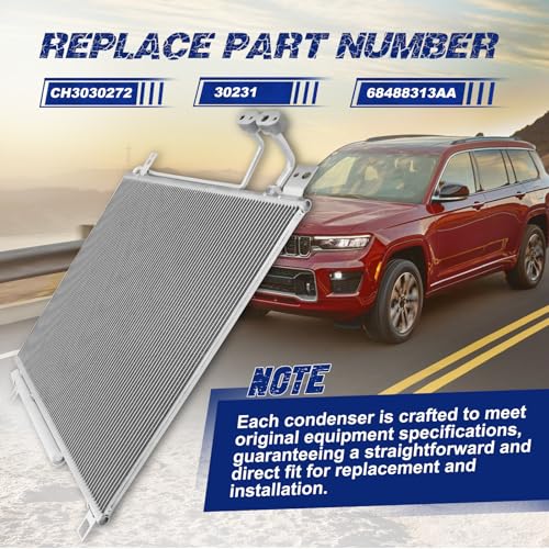 Image of Air Conditioning A /C Condenser Compatible with Jeep Grand Cherokee L 2021-2024# CH3030272, 30231, 68488313AA
