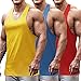COOFANDY Canottiere da uomo per bodybuilding e palestra, confezione da 3 pezzi, blu, giallo, rosso, S