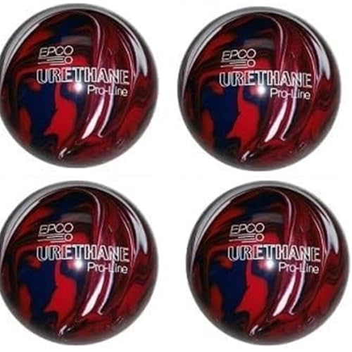 Bowlerstore Products EPCO Candlepin Bowling Balls - Urethane - Dark Red, Royal & White (4 1/2 inch- 2lbs. 7oz.) 4 Balls