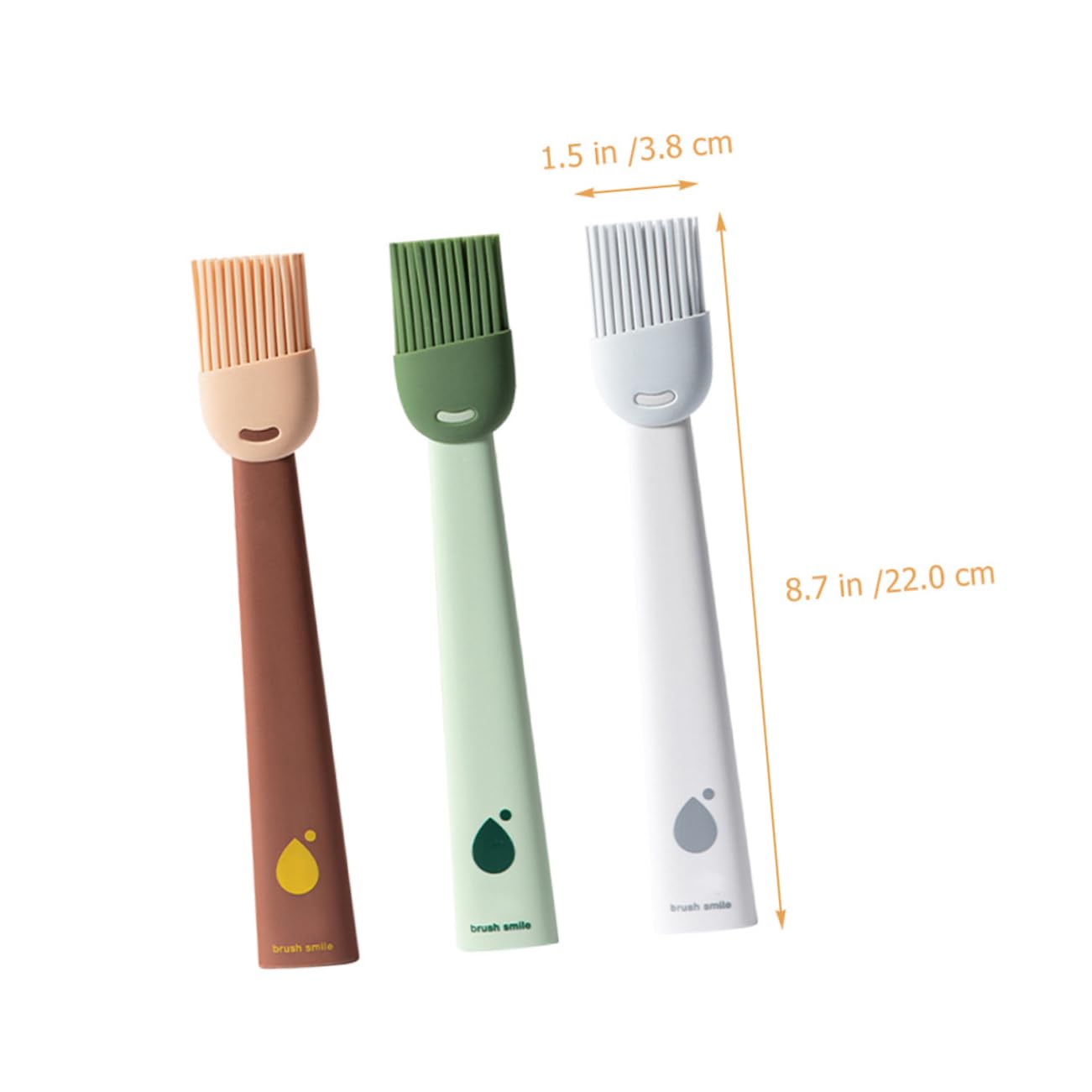POPETPOP 3Pcs Silicone Oil Basting Brushes Cooking Pastry Brush for Grilling Bbq Baking Ergonomic Handle for Easy Use Food Grade Silicone Brush Tool