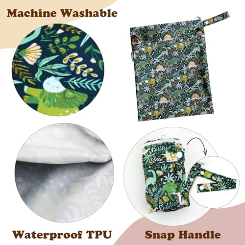 Image of Mama Koala 2 Pack Wet Dry Bags on the Go, Swimming Pool, Beach, in Gym, Fitness Center, Natatorium, Polyester Waterproof Diaper Bag with 2 Pockets, Portable, Reusable, Machine Washable - 12in /16in-023