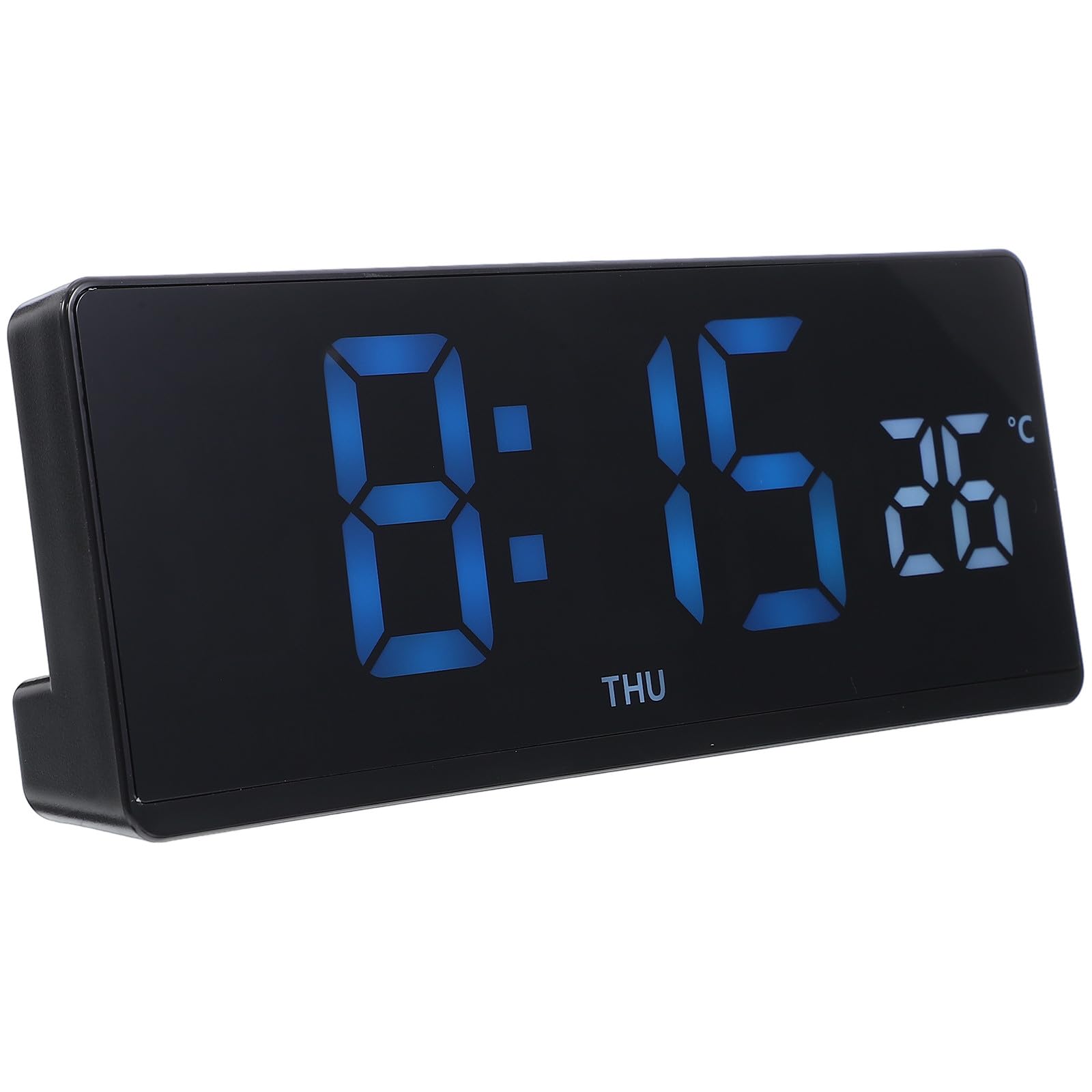 Reloj digital despertador con termómetro Tofficu pantalla grande LED negra para mesita de noche