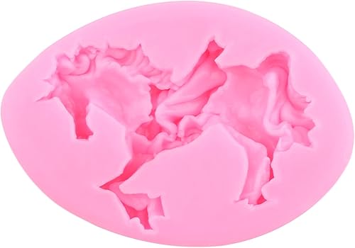 Miniatura 9 de RFGHAC Carrusel - Moldes de silicona para fondant de caballo, 3D Merry-Go-Round de pasta de chocolate para decoración de pasteles de baby shower,