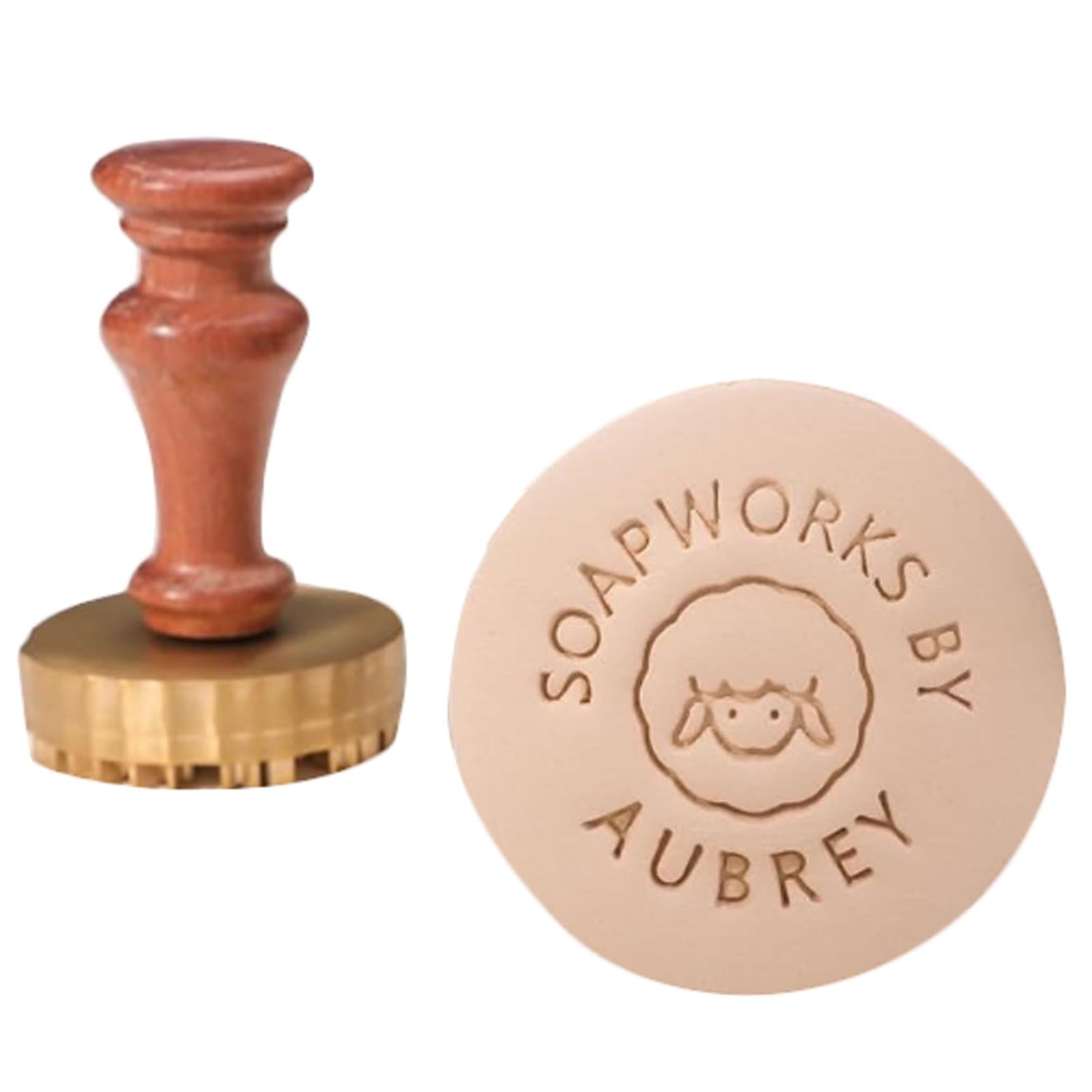 Sello de cerámica con logotipo,Sello de cerámica personalizado. Cabeza de latón personalizada con mango de madera. Sello hecho a mano(3 Inches)