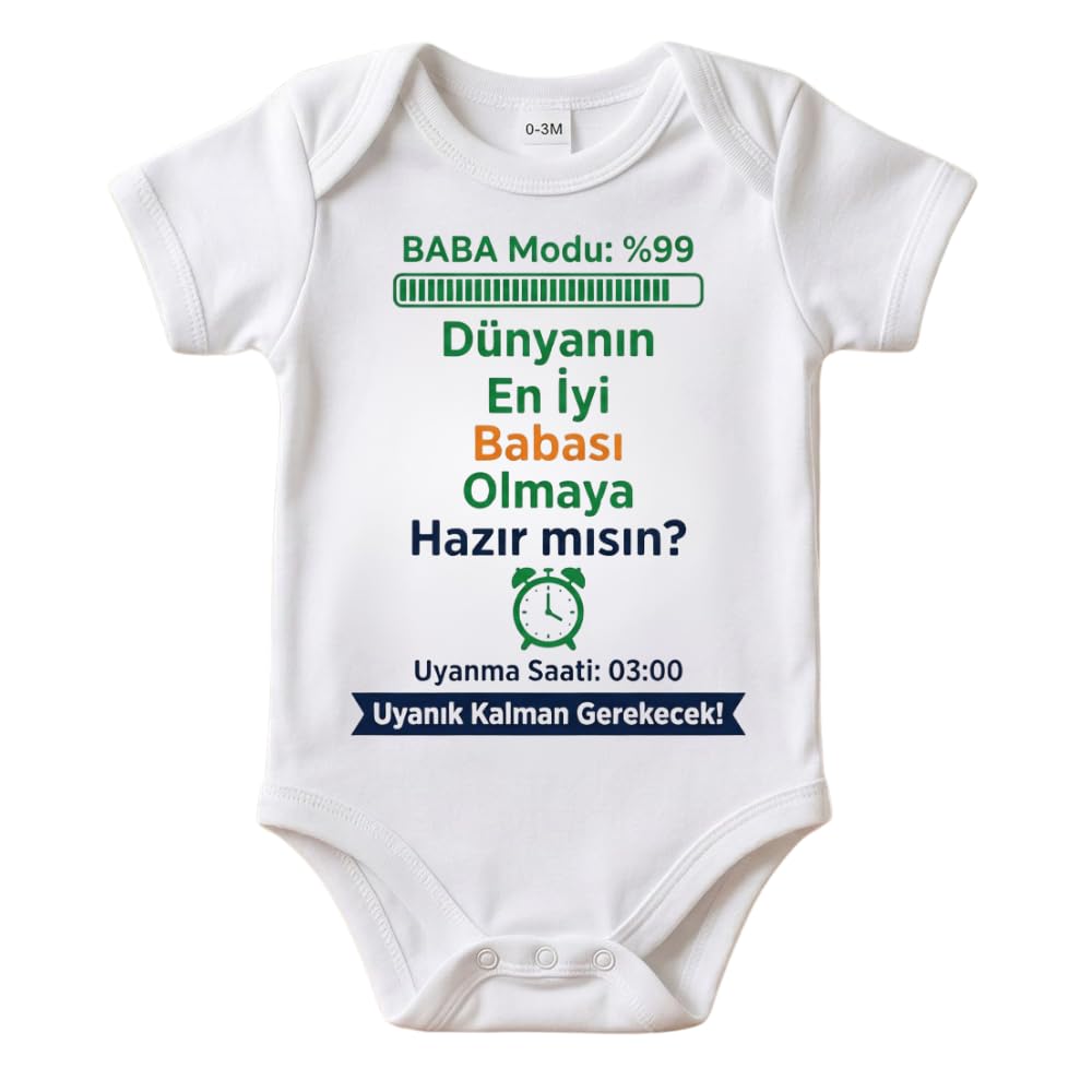 Babaya Hamilelik Müjdesi ve Duyurusu İçin Bebek Zıbın Body%100 Pamuk Hediye Zıbın