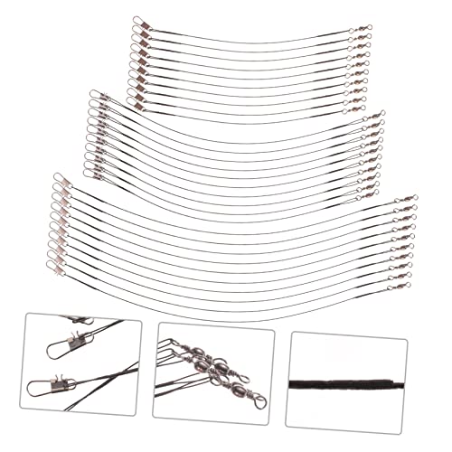 BESPORTBLE 3sets Fishing Leaders Saltwater Steel Fishing Lines Leading Ropes Fishing Tackle Professional Fishing Swivels 30pcs*3