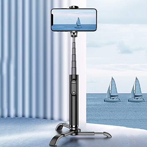 LSDRHTJ 3 en 1 Rotatable Mini Selfie Stick Bluetooth Control Remoto Soporte para tel�fono con tr�podeSelfie Sticks para iPhone 8X7 6 s Plus