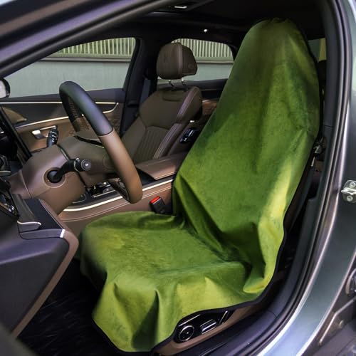 Image of Leader Accessories Velvet Waterproof Seat Cover, Universal Anti-Slip Army Green Car seat Protector, Perfect for Car Truck SUV Seat, Great for Surfing Yoga Gym Workout