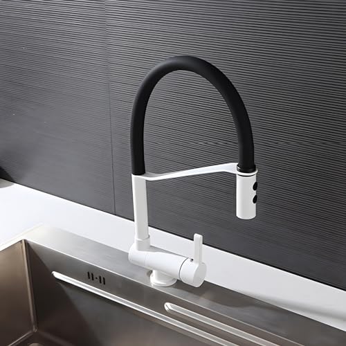 Robinet cuisine 3 voies mitigeur or rose brossé parfait pour maison et commerce