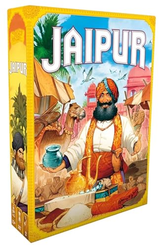 Image of Awestuffs Family Board Games for Adults and Kids - Ages 15 and up, (Jaipur) - Buy, Sell & Win in The Colorful Bazaars of Rajasthan | Strategic 2 Player Trading & Market Game