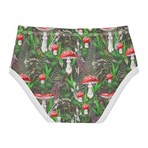 Little Girls' Soft Cotton Underwear Kids Breathable Comfort Mushrooms and Plants Panties Briefs Toddler2